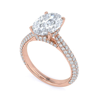 Veil Oval Hidden Halo Engagement Ring 2.0 ct