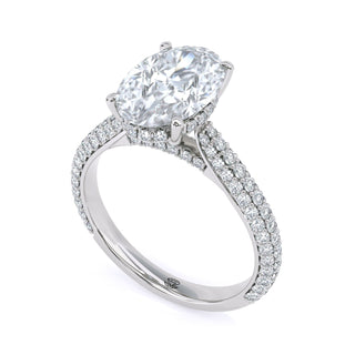 Veil Oval Hidden Halo Engagement Ring 2.0 ct