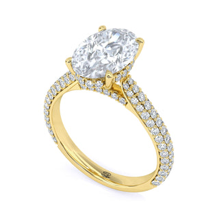 Veil Oval Hidden Halo Engagement Ring 2.0 ct