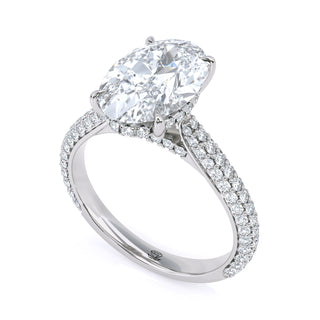 Veil Oval Hidden Halo Engagement Ring 2.5 ctw