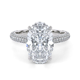 Veil Oval Hidden Halo Engagement Ring 2.5 ct