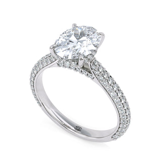 Oval Cut Halo Engagement Ring 1.5 ct
