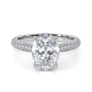 Oval Cut Halo Engagement Ring 1.5 ct