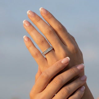 Double Row Pavé Diamond Band – Slim
