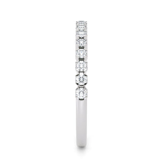 Scalloped Pavé Diamond Eternity Band – Medium