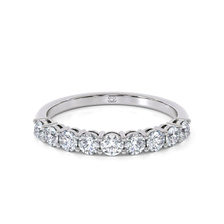 Round Cut Half Eternity Shared Prong Diamond Band