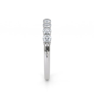 Round Cut Half Eternity Shared Prong Diamond Band