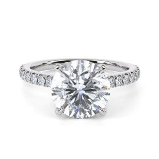 Crown Round Hidden Halo Engagement Ring 2.0 ct
