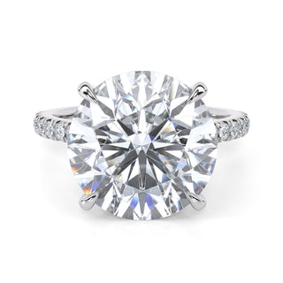Crown Round Hidden Halo Engagement Ring 5.0 ct