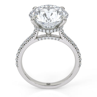 Crown Round Hidden Halo Engagement Ring 5.0 ct