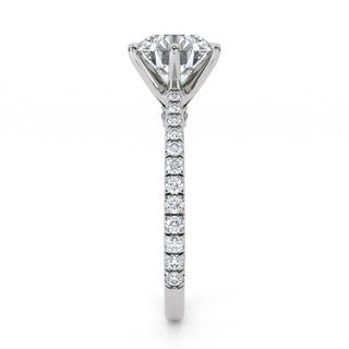 Arch Round Cathedral Pavé Engagement Ring 2.0 ct