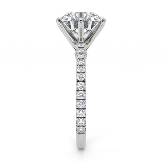Arch Round Cathedral Pavé Engagement Ring 3.0 ct