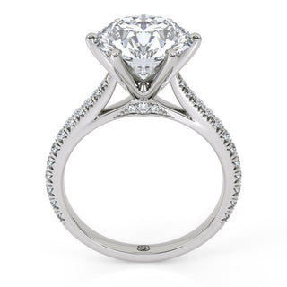 Arch Round Cathedral Pavé Engagement Ring 3.0 ct