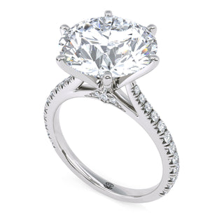 Arch Round Cathedral Pavé Engagement Ring 5.0 ct