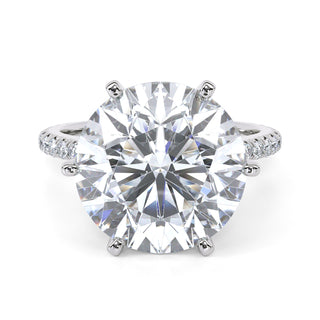 Arch Round Cathedral Pavé Engagement Ring 5.0 ct