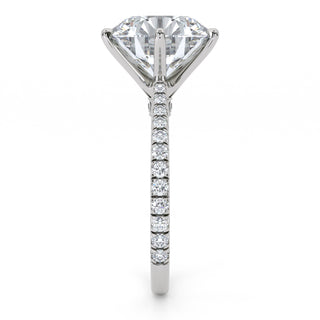 Arch Round Cathedral Pavé Engagement Ring 5.0 ct