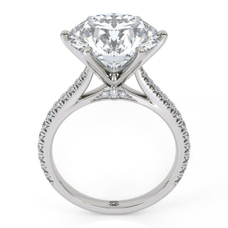 Arch Round Cathedral Pavé Engagement Ring 5.0 ct