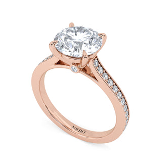 Channel Edge Round Engagement Ring 2.0 ct