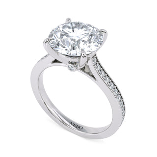 Channel Edge Round Engagement Ring 3.0 ct