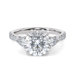 Anillo de diamantes pavé redondos serenos de 1,5 ct