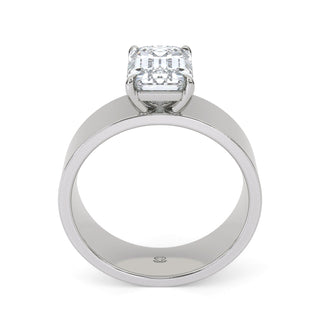 Alianza Vela con pavé de diamantes y esmeralda de 2,0 ctw