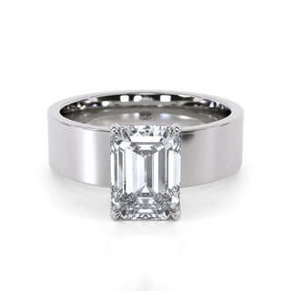 Alianza Vela con pavé de diamantes y esmeralda de 2,0 ctw