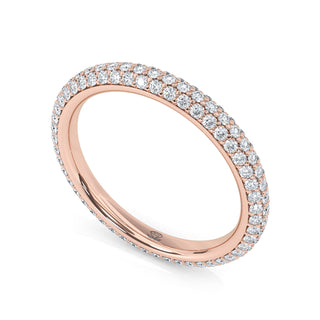 Alianza Atlas con pavé de diamantes: delgada