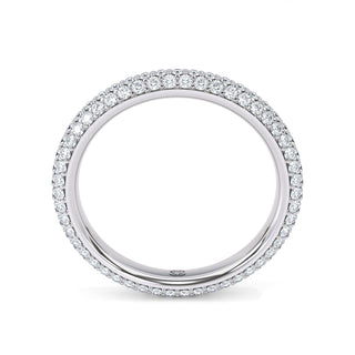 Alianza Atlas con pavé de diamantes: delgada