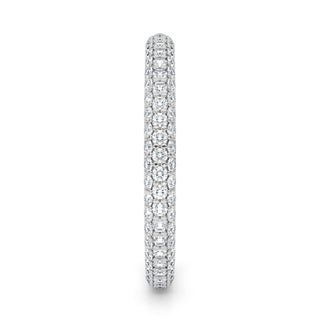 Alianza Atlas con pavé de diamantes: delgada