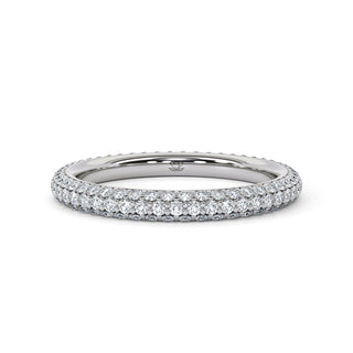 Alianza Atlas con pavé de diamantes: delgada