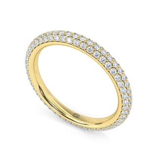 Alianza Atlas con pavé de diamantes: delgada