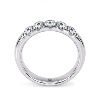 Round Cut Half Eternity Band – Slim