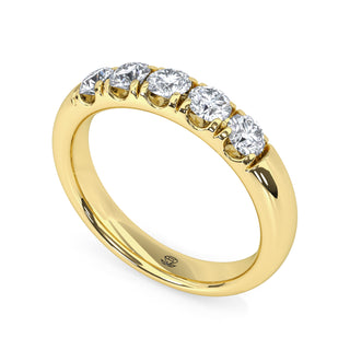 Round Cut Half Eternity Band – Slim