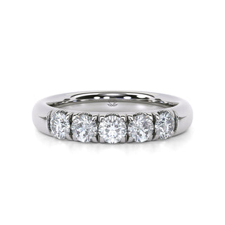 Round Cut Half Eternity Band – Slim