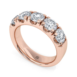 Round Cut Half Eternity Band – Large