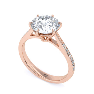 Round Cut Side-Stone Engagement Ring 2.0 ct