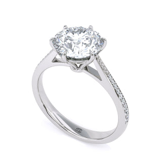 Round Cut Side-Stone Engagement Ring 2.0 ct