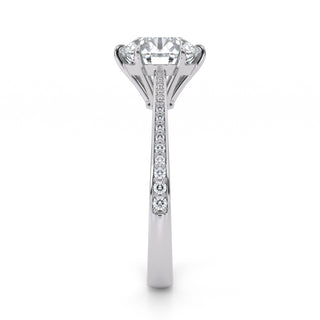 Round Cut Side-Stone Engagement Ring 2.0 ct