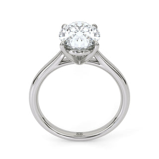 Alianza Lyra ovalada con pavé de diamantes, 2,5 ctw