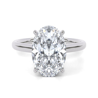 Alianza Lyra ovalada con pavé de diamantes, 2,5 ctw