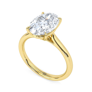 Alianza Lyra ovalada con pavé de diamantes, 2,5 ctw