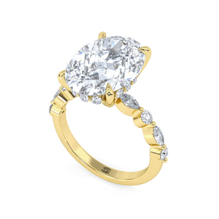 Halo Oval Cut Engagement Ring 4.0 ct