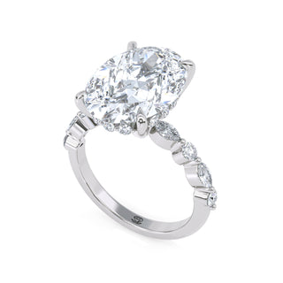 Halo Oval Cut Engagement Ring 4.0 ct