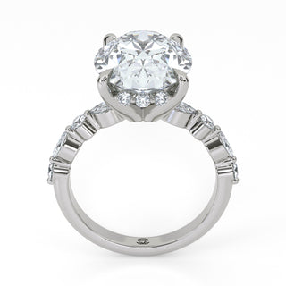 Halo Oval Cut Engagement Ring 4.0 ct