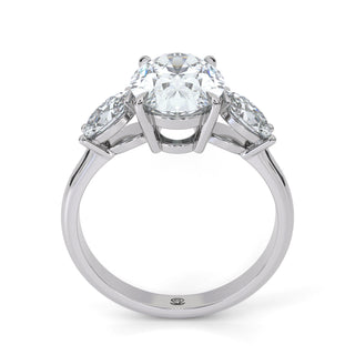 Three-Stone Oval Cut Engagement Ring 3 ct