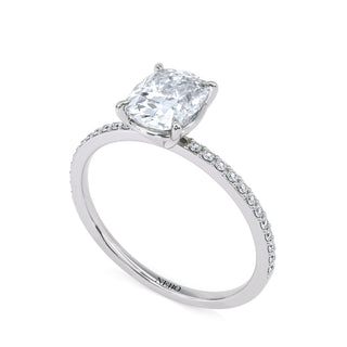 1 ct Cushion Lab Grown Diamond Lumen Hidden Accent Engagement Ring | 1.1 ct tw