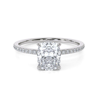 1 ct Cushion Lab Grown Diamond Lumen Hidden Accent Engagement Ring | 1.1 ct tw