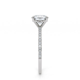 1 ct Cushion Lab Grown Diamond Lumen Hidden Accent Engagement Ring | 1.1 ct tw