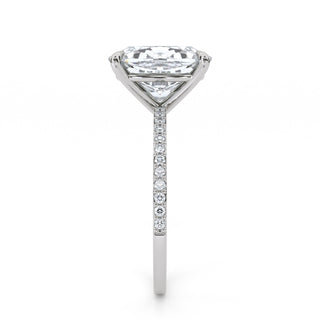 3 ct Cushion Lab Grown Diamond Lumen Hidden Accent Engagement Ring | 3.1 ct tw