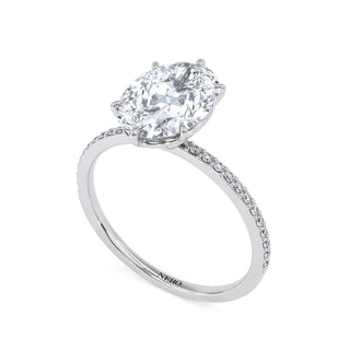 2 ct Oval Lab Grown Diamond Lumen Hidden Accent Engagement Ring | 2.1 ct tw